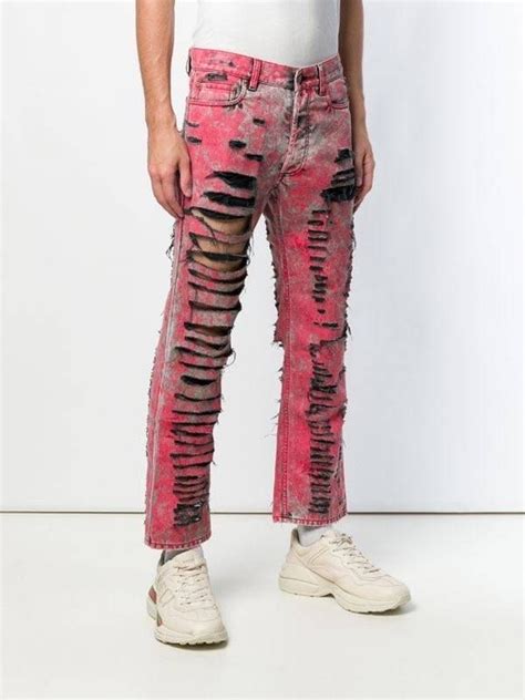 gucci pantalone|Gucci ripped denim jeans.